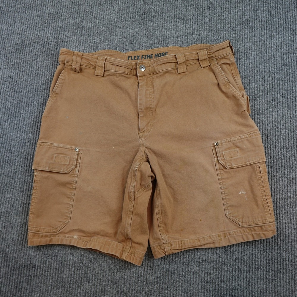Duluth Trading Co Shorts Mens 42 Brown Flex Fire Hose Cargo Utility Stretch